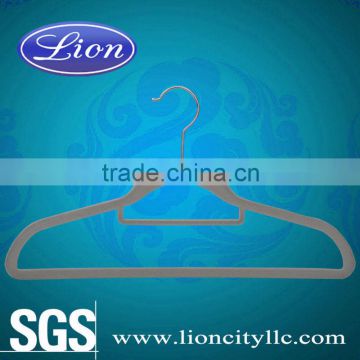 LEC-F5030 Fashion ant-slip flocked hanger with high quality