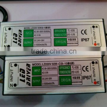 Led driver 50W 1500mA Constant current IP67 waterproof ac/dc power supply
