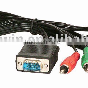 Vga Hd15p To 3RCA Cable/VGA TO RCA CABLE/HD15P CABLE