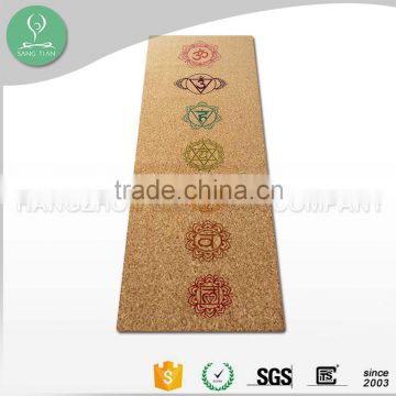 Eco friendly organic cork printed yoga mat comfortable for fitness