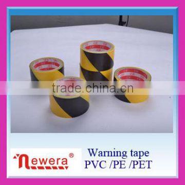 Glossy red and white color warning gaffer tape