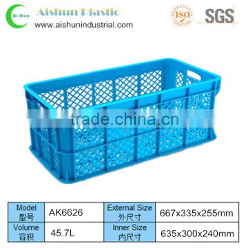 45.7L stackable plastic box mesh crates