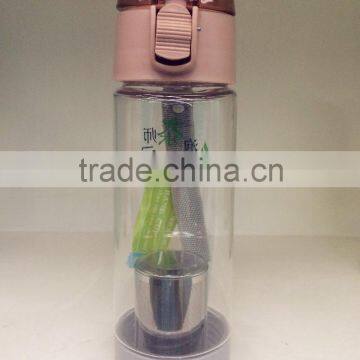 550ml Plastic Material tea infuser water bottle for sports