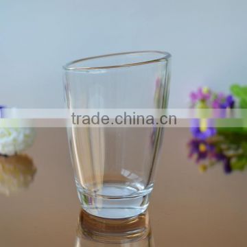 Unique shaped drinking glass cup water tumbler