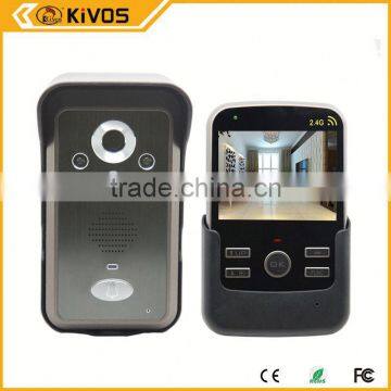 2.4Ghz 300meter kivos kdb300 4 wire video door phone With Pir Auto-detection Recording
