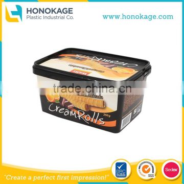 250g Cream Rolls Tubs with Lids,Food Grade Plastic Container Packaging Manufacturer
