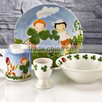 Promotion item porcelain royal children dinner set high Quality eco-friendly new bone china dinner plate dinner gift set