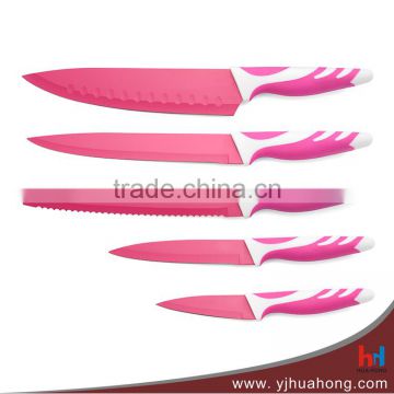 5Pcs Eco-Friendly Non-stick Coating Knives Set With Soft Handle ( HF-102)