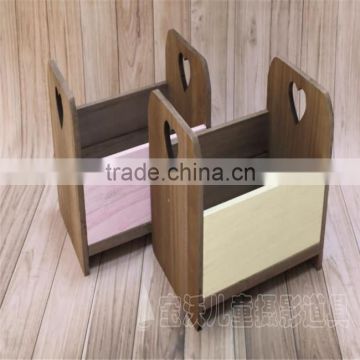 Wood Stain Bed Newborn Posing Crate Bed Baby Wooden Deep Box Photography Props