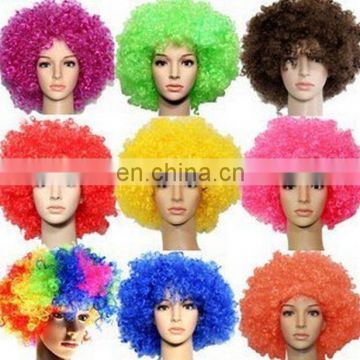 Clown Wigs Football Fans wig Colorful Afro Wig for color run