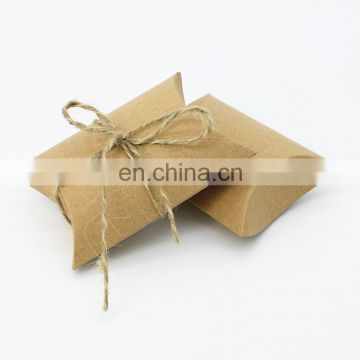 wedding favor gift boxes jute with rope kraft paper pillow boxes wedding candy box