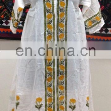 Indian Block Printed Cotton Long Dress Party wear Loose Long Tunic Women Printed Tunic Wholesaler