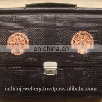 genuine leather laptop bags exporter, leather document folder, office bags manufacturer
