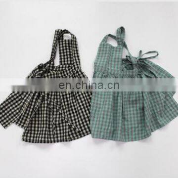Girls' plaid apron literary forest pastoral style accessories checkered apron