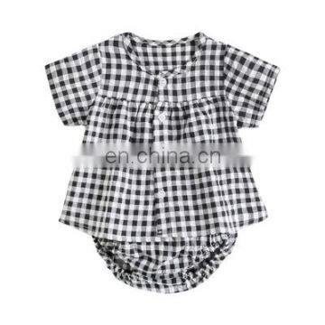 Toddler Kids Baby Girls Clothes Suit 2020 Baby Plaid Blouses + Short Outfits Clothes Wholesale