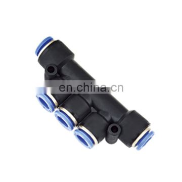 PK Series 5 Way Male Triple Union Plastic Pneumatic One Touch Fitting
