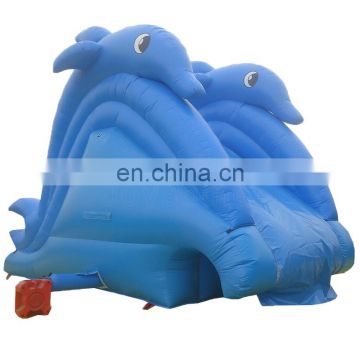Outdoor Customized Dolphin Inflatable Bouncy Slide Swimming Pool Family Small Water Slide For Sale