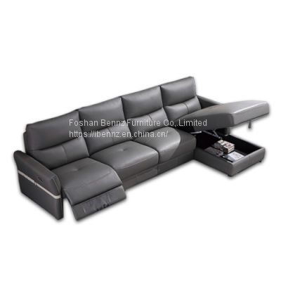 Grey color leather sofa