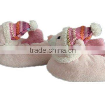Bear shape plush Xmas slippers for kids