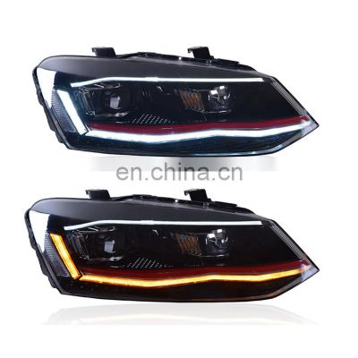 With Red Line Dynamic LED Modify Headlight For POLO 2011-2017