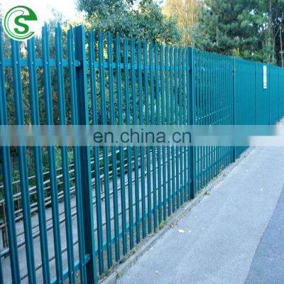 Decorative W profile triple pointed top/D section round top security palisade fence