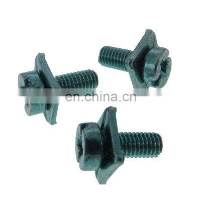 green zinc plated pan cross minus head square washer sem screws