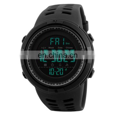 SKMEI New men's sports watch chronograph alarm clock digital watch 50M waterproof dual time countdown stopwatch 1251