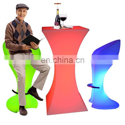 led bar counter table for night club events glow illuminated led light bar stool furniture high cocktail table chair set