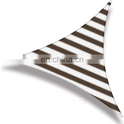 Customized Waterproof Striped Triangle Sun Shade Sail Net UV Protection Oxford Material Pool Bbq Areas Pond Deck Courtyard Park