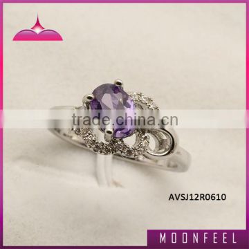 c.z. amethyst high quality 925 silver ring