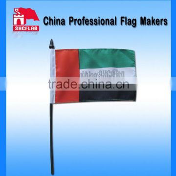 Custom country logo with hand flag promo using