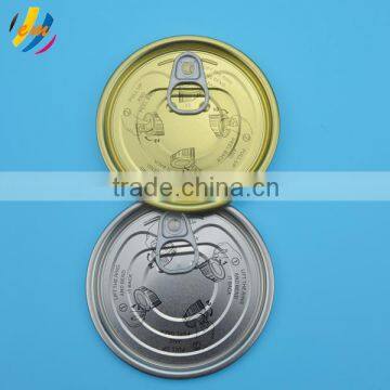 Tinplate full open easy open lids 300# 73mm for seafood cans