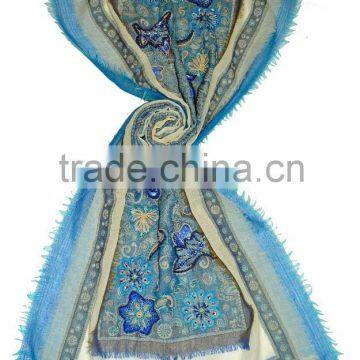 embroidery beaded shawls in 100% Wool