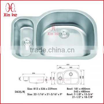 SUS304 stainless steel double bowl kitchen sink