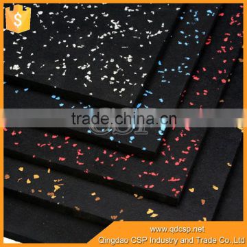 cheap high friction rubber gym flooring sheet black with color dots