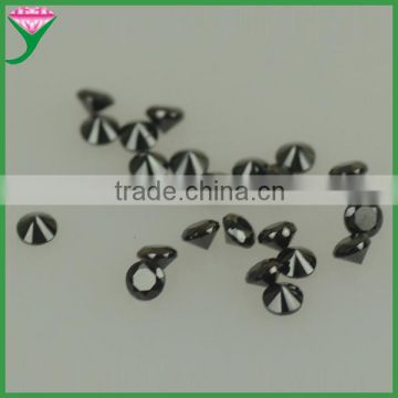 Can wax setting 1.3mm man-made loose small size round beads black nano diamond