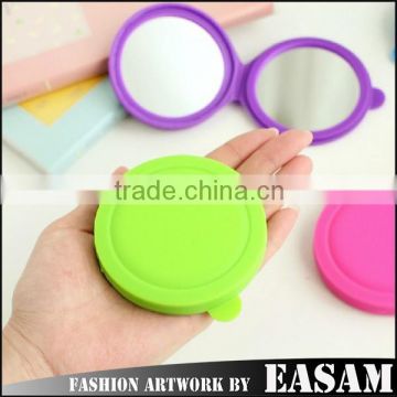 New arrival wholesale cheap round Silicone pocket mirror