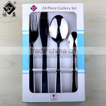 High-Grade Mirror Polish Stainless Steel Spoon Knife Fork Set In Box