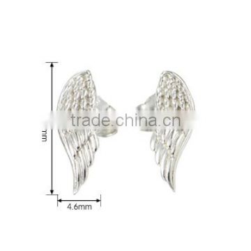 fashion jewelry high quality 925 sterling silver angel wing earring stud