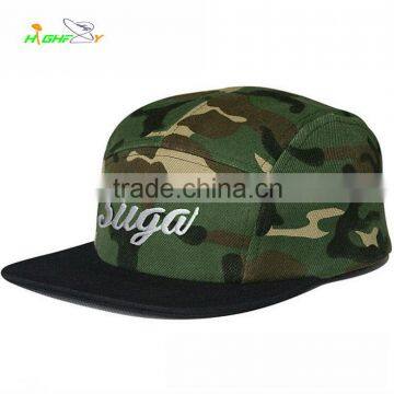 Wholesale Custom Flat Brim Jungle Camouflage Camper Caps And Hats With Nylon strap plastics buckle