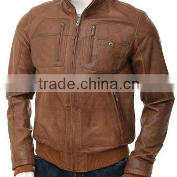 men leather jackets & cognac color with black waxed