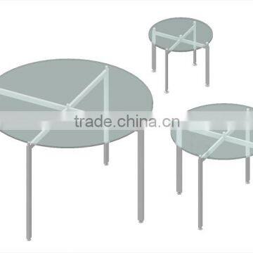 Round promotion table sets / Dispaly tables/ Glass display tables/ Foldable display tables