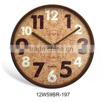 Customizable design home art craft wooden painting wall clock