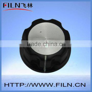 FL5005-2 black&silver rotary knob dials for 1/4'' 6mm shaft potentiometer pots