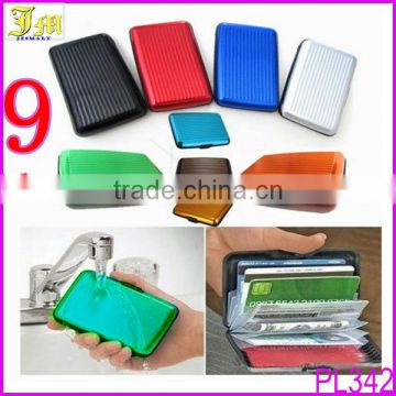 Wholesale 9 Colors NEW Deluxe Aluma Wallet Credit Card Holder Anti RFID Scanning Aluminum Case Box