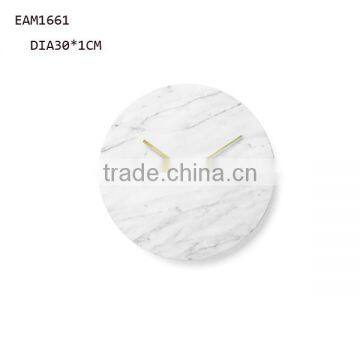 customized design white marble stone wall clock and board sets for decoration