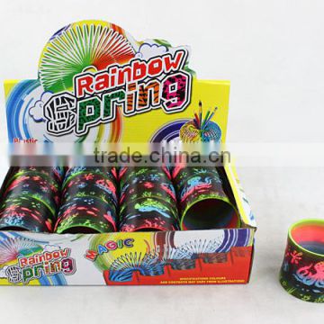 hot sale promotional plastic rainbow spring with printed octopus toys for kids/promotional gift raibow circle