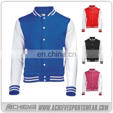 custom cheap fleece jacket/ womens varsity jacket wholesale