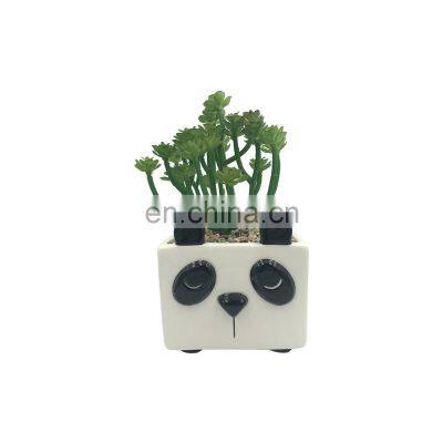 cute cheap indoor panda garden cartoon ceramic flower planters plant succulent  pots suppliers manufacturer
