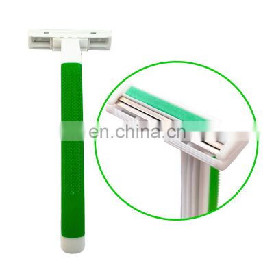 Factory new product twin blade rubber handle shaver manual wholesale custom-made shaver